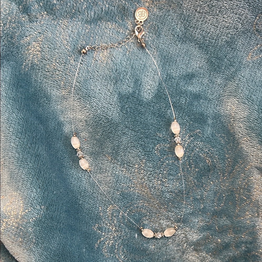 Elegant Silver and White Beaded Necklace